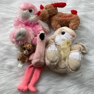 TY Freckles Flamingo Hug Me Dog Tom's Toy Bunny Stuffed Animal Assorted Bundle